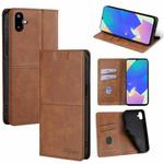 For Samsung Galaxy F06 5G Cow Texture Magnetic Leather Phone Case(Light Brown)