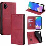 For Samsung Galaxy F06 5G Cow Texture Magnetic Leather Phone Case(Red)