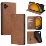 For Samsung Galaxy Xcover 7 Pro 5G Cow Texture Magnetic Leather Phone Case(Light Brown)
