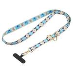 Retro Ethnic Style Crossbody Long Lanyard Mobile Phone Anti-lost Neck Lanyard(Blue)