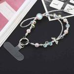 Crystal Pearl Short Chain Anti-lost Mobile Phone Short Lanyard(Pink)