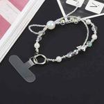 Crystal Pearl Short Chain Anti-lost Mobile Phone Short Lanyard(White)