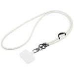 Leather Crossbody Phone Lanyard Anti-lost Long Lanyard(White)