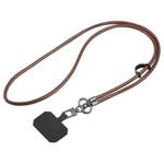 Leather Crossbody Phone Lanyard Anti-lost Long Lanyard(Brown)