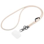 Leather Crossbody Phone Lanyard Anti-lost Long Lanyard(Creamy White)