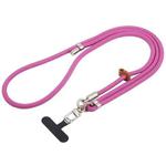 8mm Silver Buckle Adjustable Anti-lost Crossbody Mobile Phone Neck Lanyard(Pink Purple)