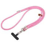 8mm Silver Buckle Adjustable Anti-lost Crossbody Mobile Phone Neck Lanyard(Light Rose Red)