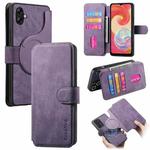For Samsung Galaxy A04e CaseNeo MagSafe RFID Anti-theft Retro Leather Phone Case(Purple)