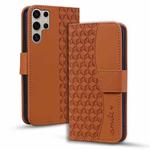 For Samsung Galaxy S25 Ultra 5G Diamond Buckle Leather Phone Case with Lanyard(Brown)