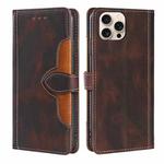 For iPhone 16 Pro Skin Feel Magnetic Buckle Leather Phone Case(Brown)