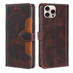 For iPhone 16 Pro Max Skin Feel Magnetic Buckle Leather Phone Case(Brown)