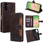 For Samsung Galaxy A56 5G Skin Feel Magnetic Buckle Leather Phone Case(Brown)