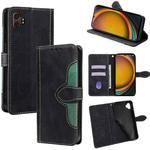 For Samsung Galaxy Xcover 7 Pro 5G Skin Feel Magnetic Buckle Leather Phone Case(Black)