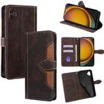 For Samsung Galaxy Xcover 7 Pro 5G Skin Feel Magnetic Buckle Leather Phone Case(Brown)