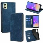 For Samsung Galaxy A05 4G RFID Anti-theft Brush Magnetic Leather Phone Case(Blue)