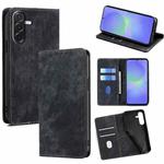 For Samsung Galaxy A36 5G RFID Anti-theft Brush Magnetic Leather Phone Case(Black)
