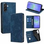 For Samsung Galaxy A36 5G RFID Anti-theft Brush Magnetic Leather Phone Case(Blue)