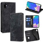 For Samsung Galaxy F06 5G RFID Anti-theft Brush Magnetic Leather Phone Case(Black)