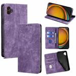 For Samsung Galaxy Xcover 7 Pro 5G RFID Anti-theft Brush Magnetic Leather Phone Case(Purple)