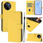 For Realme 11 4G Global Skin Feel Solid Color Leather Phone Case with Lanyard(Lemon Yellow)