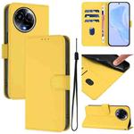 For Realme 11 5G Global Skin Feel Solid Color Leather Phone Case with Lanyard(Lemon Yellow)