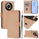 For Realme Narzo 60 Pro Global Skin Feel Solid Color Leather Phone Case with Lanyard(Nude)