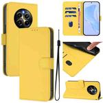 For Realme 12 Pro 5G Global Skin Feel Solid Color Leather Phone Case with Lanyard(Lemon Yellow)