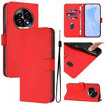 For Realme 13 Pro 5G / 13 Pro+ 5G Skin Feel Solid Color Leather Phone Case with Lanyard(Red)