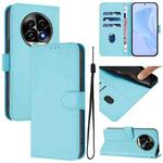 For Realme 13 Pro 5G / 13 Pro+ 5G Skin Feel Solid Color Leather Phone Case with Lanyard(Sky Blue)