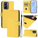 For Realme C33 Global Skin Feel Solid Color Leather Phone Case with Lanyard(Lemon Yellow)