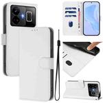 For Realme GT3 5G / GT Neo 5 240W Skin Feel Solid Color Leather Phone Case with Lanyard(White)