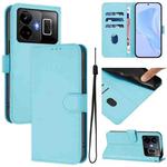 For Realme GT3 5G / GT Neo 5 240W Skin Feel Solid Color Leather Phone Case with Lanyard(Sky Blue)