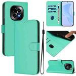 For Realme C63 5G Global Skin Feel Solid Color Leather Phone Case with Lanyard(Green)