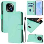 For Realme C63 5G Global Skin Feel Solid Color Leather Phone Case with Lanyard(Mint Green)