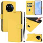 For Realme Narzo 80 Pro Skin Feel Solid Color Leather Phone Case with Lanyard(Lemon Yellow)