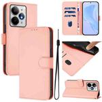 For Realme Neo7 Turbo 5G Skin Feel Solid Color Leather Phone Case with Lanyard(Pink)