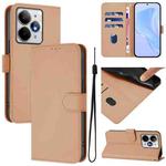 For Realme Neo7 Turbo 5G Skin Feel Solid Color Leather Phone Case with Lanyard(Nude)