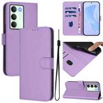 For Realme V70 5G / 14X Global Skin Feel Solid Color Leather Phone Case with Lanyard(Lavender Purple)