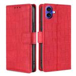 For iPhone 16 Skin Feel Crocodile Magnetic Clasp Leather Phone Case(Red)