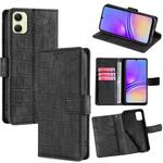 For Samsung Galaxy A05 4G Skin Feel Crocodile Magnetic Clasp Leather Phone Case(Black)