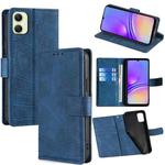 For Samsung Galaxy A05 4G Skin Feel Crocodile Magnetic Clasp Leather Phone Case(Blue)