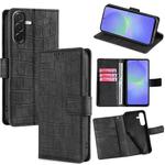 For Samsung Galaxy A36 5G Skin Feel Crocodile Magnetic Clasp Leather Phone Case(Black)