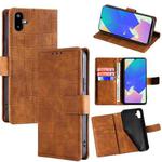 For Samsung Galaxy F06 5G Skin Feel Crocodile Magnetic Clasp Leather Phone Case(Brown)
