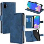 For Samsung Galaxy F06 5G Skin Feel Crocodile Magnetic Clasp Leather Phone Case(Blue)