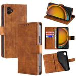 For Samsung Galaxy Xcover 7 Pro 5G Skin Feel Crocodile Magnetic Clasp Leather Phone Case(Brown)