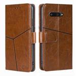 For Kyocera Digno SX4 5G Geometric Stitching Leather Phone Case(Light Brown)