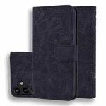 For Samsung Galaxy S24+ 5G Mandala Embossed Dual-Fold Calf Leather Phone Case(Black)