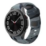 For Samsung Galaxy Watch 7 / 6 / 5 / 4 Wave Texture Reverse Buckle Silicone Watch Band(Black Gray Camouflage)