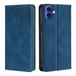 For iPhone 16 Plus Skin Feel Magnetic Leather Phone Case(Blue)