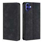 For iPhone 16 Plus Skin Feel Magnetic Leather Phone Case(Black)